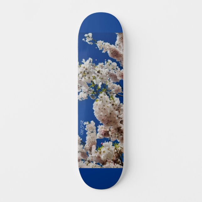 Skateboard planche à roulettes Cerisier en fleurs (Recto)