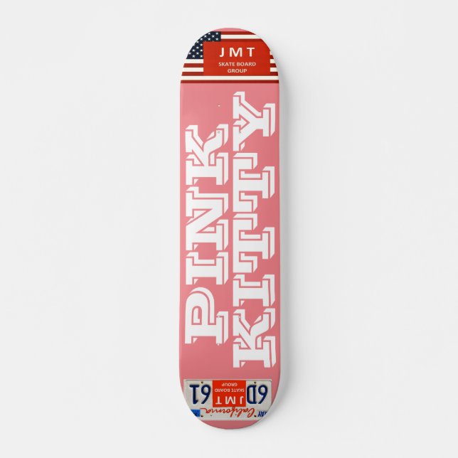 Skateboard PLANCHE À ROULETTES CHATTE ROSE, Deck 7¾" (Devant)