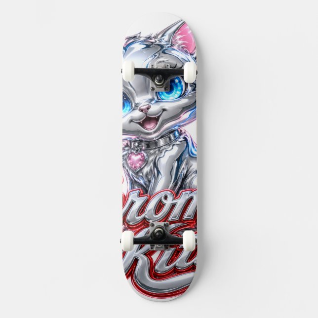 Skateboard Planche à roulettes Chrome Kitten, avec Trucks et  (Recto)