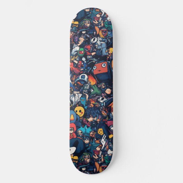 Skateboard Planche à roulettes conçue avec un graffiti anime  (Recto)