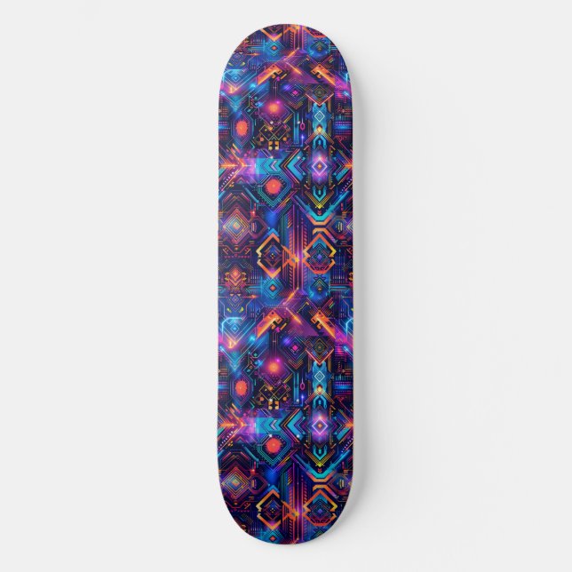 Skateboard Planche à roulettes conçue dans un style cyberpunk (Recto)