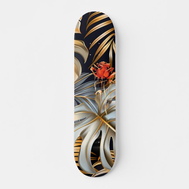 Skateboard Planche à roulettes Cool Gothic Red Rose Jungle Fo (Devant)