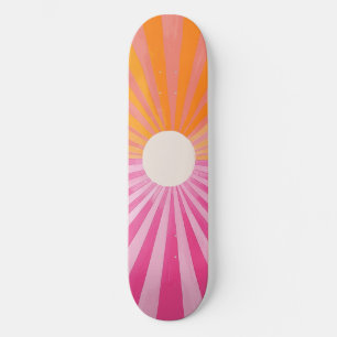 Skateboard Planche à roulettes cool Retro Sunshine rose et or