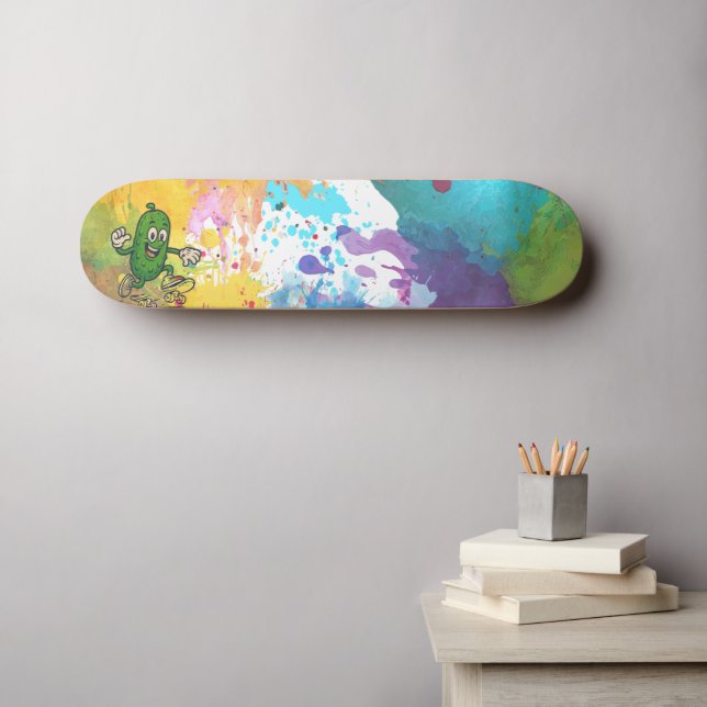 Skateboard Planche à roulettes couleur éclaboussure de peintu (Art mural (Horz))