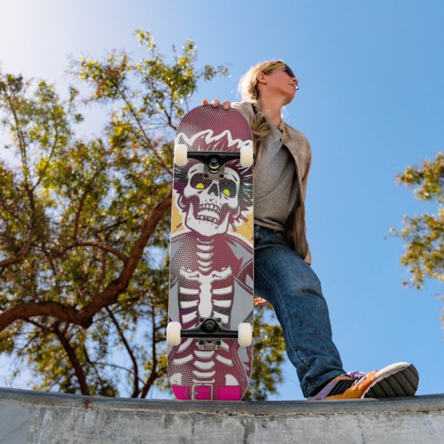 Skateboard Planche à roulettes crâne Punk Art Pop (Extérieur 1)