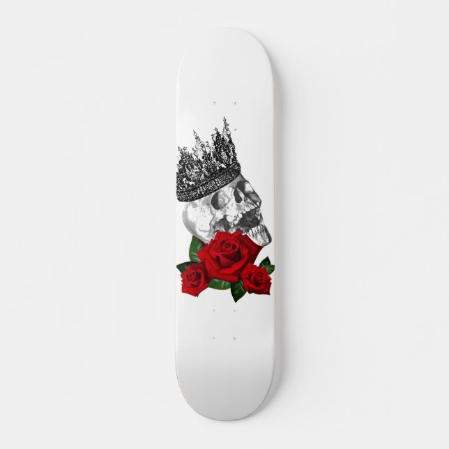 Skateboard planche à roulettes CROWN SKULL ROSE (Devant)