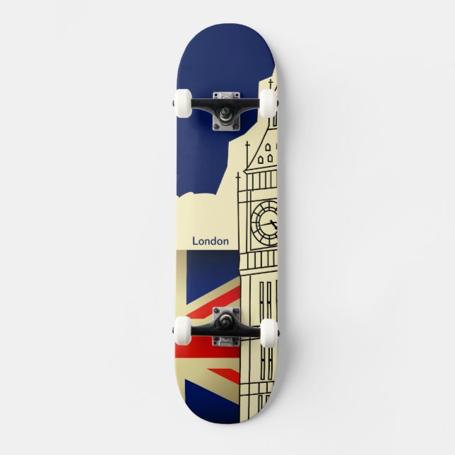 Skateboard Planche à roulettes de Big Ben de drapeau de (Recto)