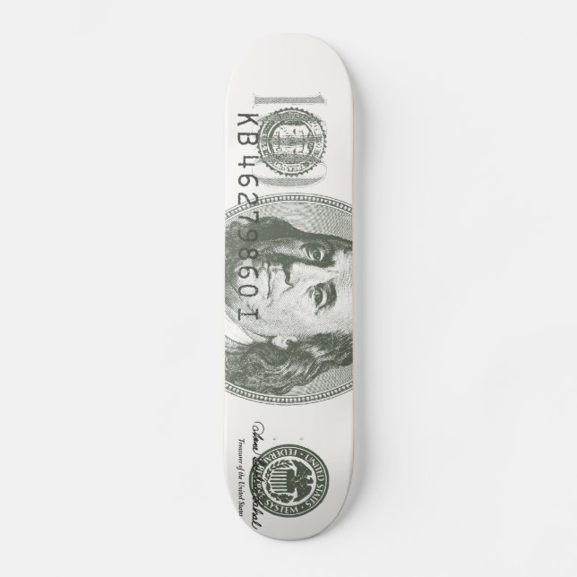 Skateboard Planche à roulettes de billet d'un dollar 100 (Recto)