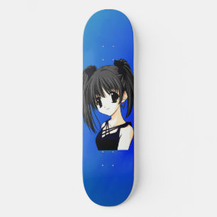 Skateboard Planche à roulettes de bleu de fille d'Anime