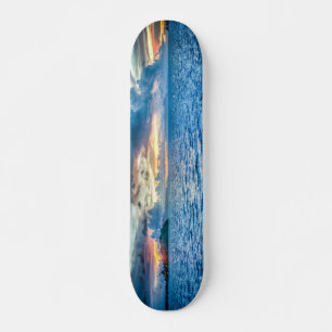 Skateboard Planche à roulettes de bleu du coucher du soleil