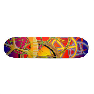 SKATEBOARD PLANCHE À ROULETTES DE COLLAGE DE SIGNES DE PAIX