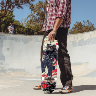 Skateboard Planche à roulettes de fantaisie rétro d'astronaut