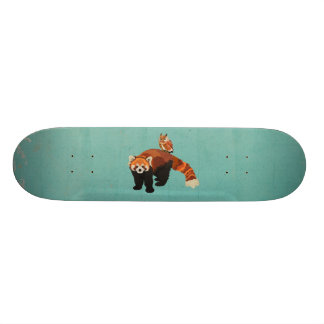 Skateboard Planche à roulettes de panda rouge et de hibou