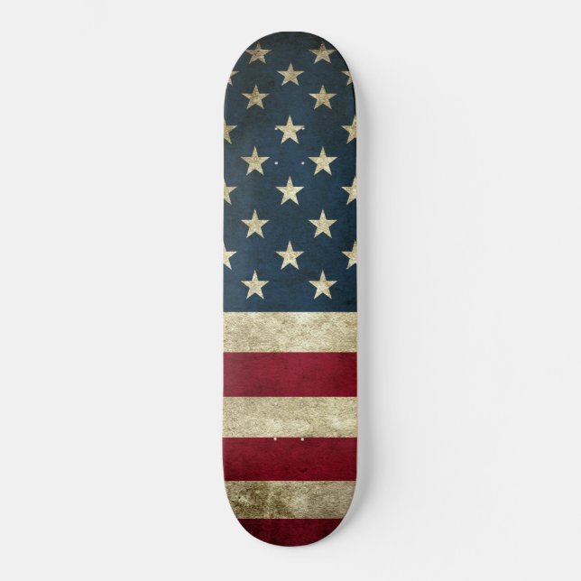 Skateboard Planche à roulettes Drapeau américain vintage (Recto)