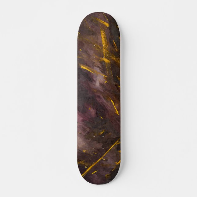 Skateboard Planche à roulettes en marbre de nébuleuse bronze  (Devant)
