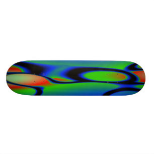 SKATEBOARD PLANCHE À ROULETTES EN PLASTIQUE ROUGE VERT-BLEU