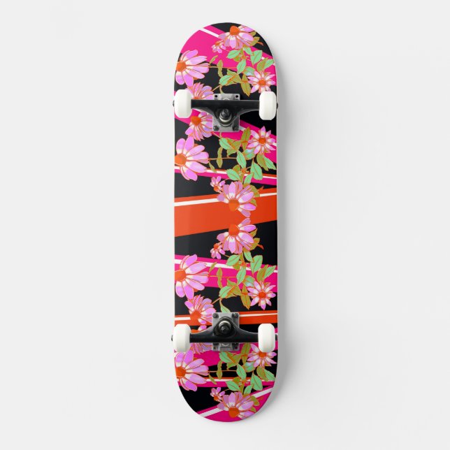 Skateboard Planche à roulettes Énergie Florale (Recto)