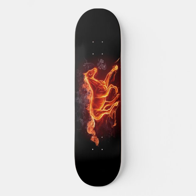 SKATEBOARD PLANCHE À ROULETTES FLAMBOYANTE DE CHEVAL (Recto)