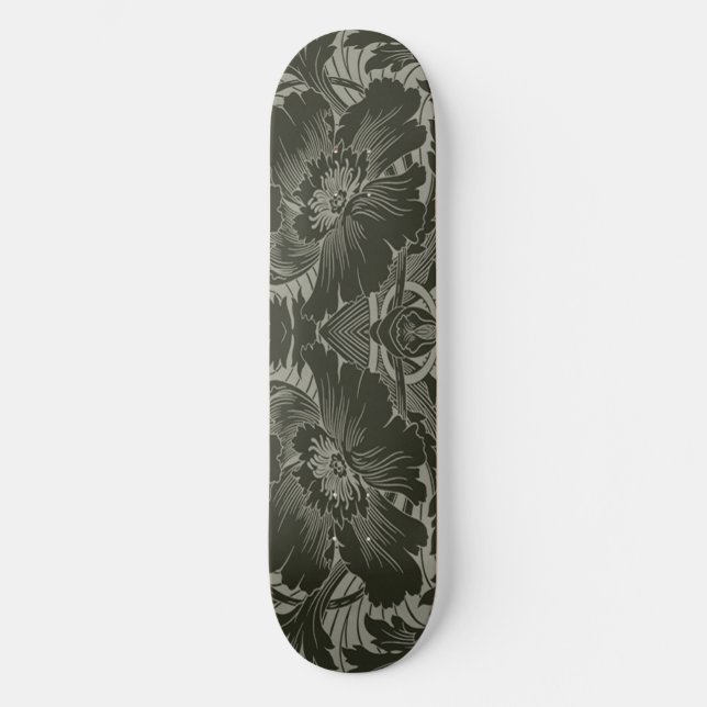 Skateboard Planche à roulettes Fleur Noire (Recto)
