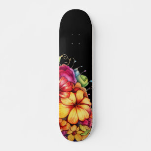 Skateboard Planche à roulettes florale tropicale féminine