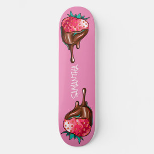 Skateboard planche à roulettes fraise en déshydratation Choco