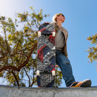 Skateboard Planche à roulettes géométrique abstraite 3D