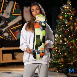 Skateboard Planche à roulettes géométrique vibrante avec oran