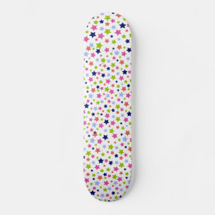 Skateboard Planche à roulettes girly blanche colorée de