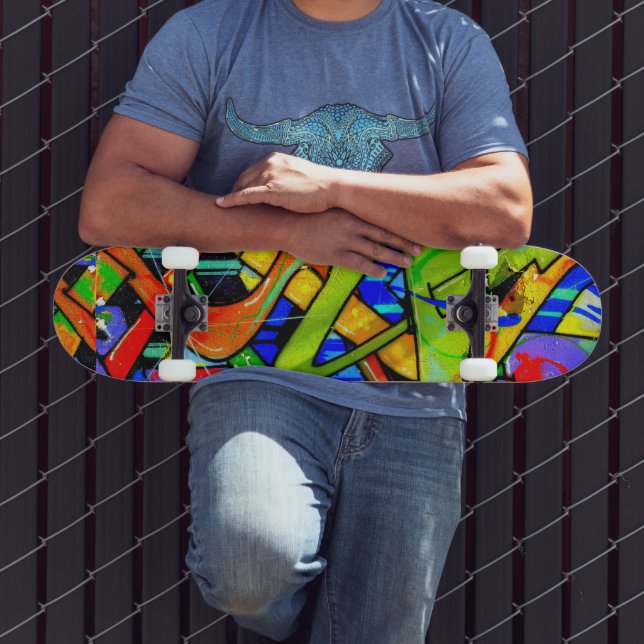 Skateboard Planche à roulettes graffiti colorée (Extérieur 3)
