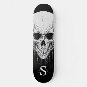 Skateboard planche à roulettes Gray Crâne Monogramme