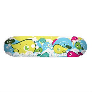 Skateboard Planche à roulettes heureuse de poissons
