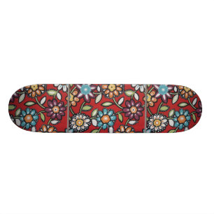 Skateboard planche à roulettes hippie de flower power