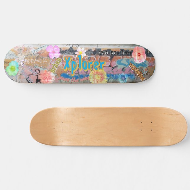 Skateboard Planche à roulettes inspirée de graffitis d'explor (Horz)