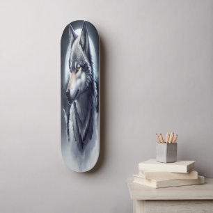 Skateboard Planche à roulettes Loup Majestueux - Cadeau de De