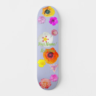 Skateboard Planche à roulettes mélange de fleurs vibrant de p