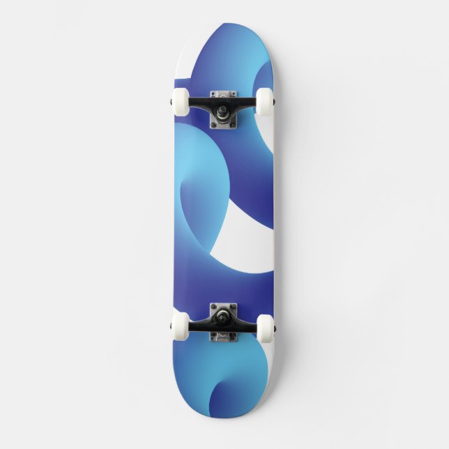 Skateboard Planche à roulettes mignonne avec fond géométrique (Recto)