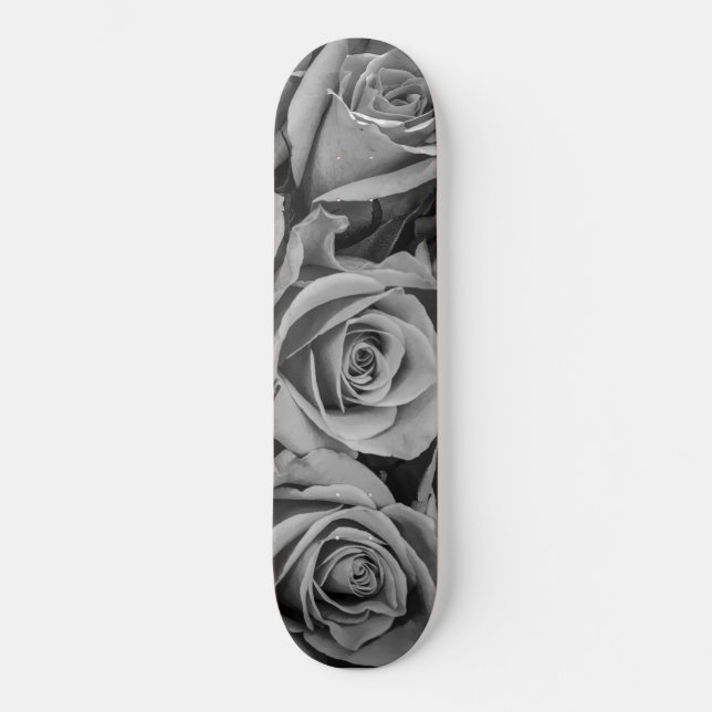 Skateboard Planche à roulettes monochromatique de roses (Recto)