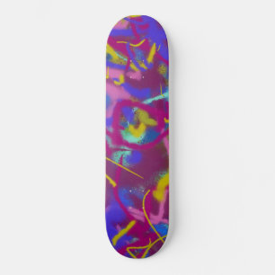 Skateboard Planche à roulettes motif bleu violet peinture aér