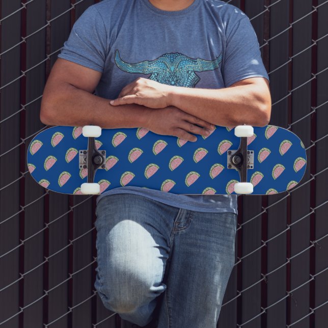 Skateboard Planche à roulettes motif Watermelon Doodles bleue (Extérieur 3)