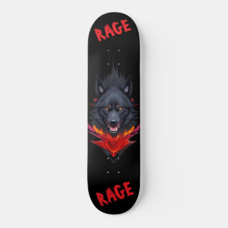 Skateboard Planche à roulettes noire avec des loups