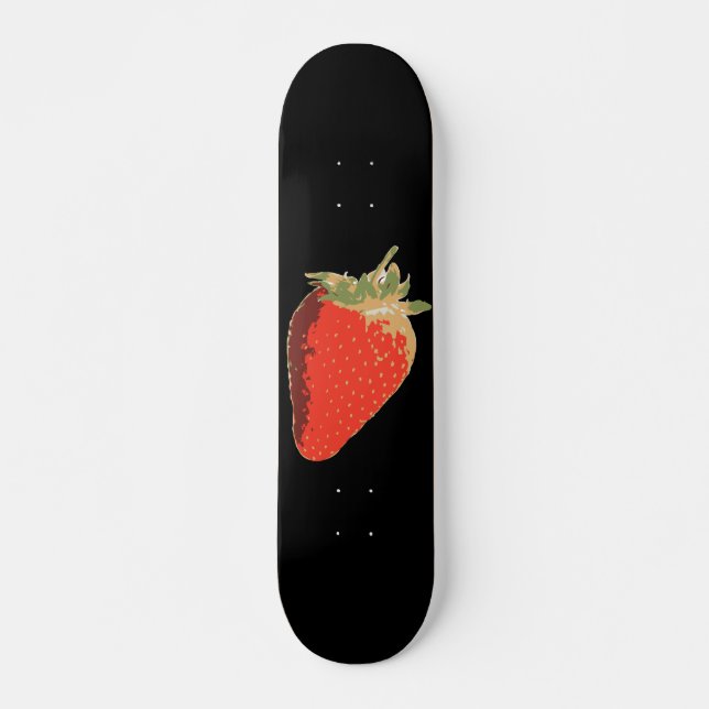 Skateboard Planche à roulettes noire de fraise (Devant)