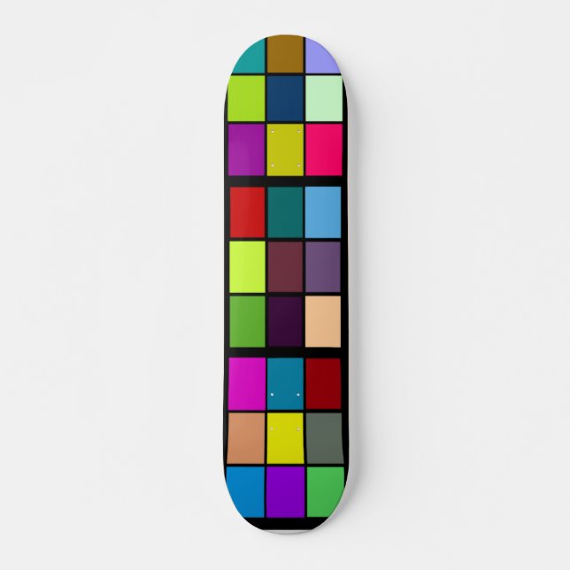 Skateboard Planche à roulettes noire de frontière de couleurs (Devant)
