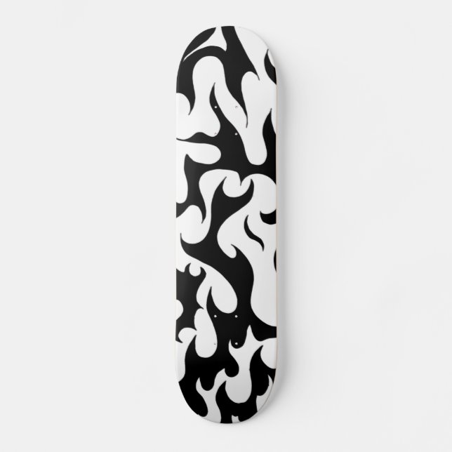 Skateboard planche à roulettes noire et blanche de conception (Recto)