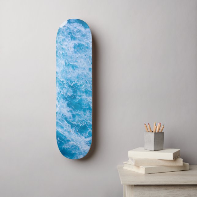 Skateboard Planche à roulettes Ocean Waves d'inspiration surf (Art mural)