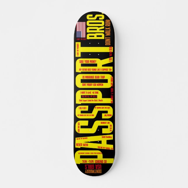 Skateboard Planche à roulettes PASSEPORT FRÈRES 7 3/4" (Devant)