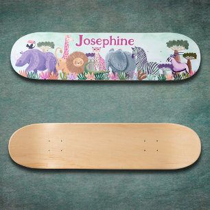 Skateboard planche à roulettes personnalisée fille animaux de