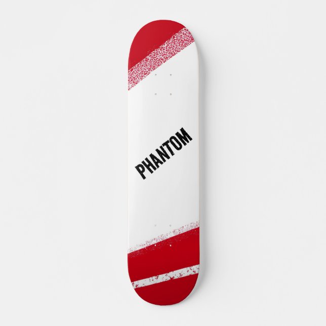 Skateboard Planche à roulettes Phantom rayure de course rouge (Devant)