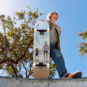 Skateboard Planche à roulettes photo personnalisée avec texte