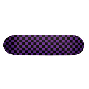 Skateboard Planche à roulettes pourpre et noire de damier
