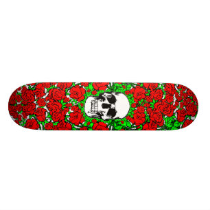 Skateboard Planche à roulettes rose de crâne
